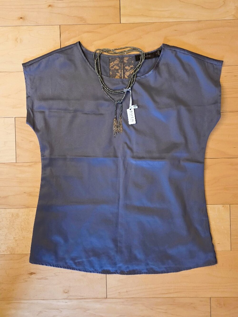 The Limited sz S Lace Grey Satin Silky Sleeveless Top Blouse Stunning Grey-Silve
